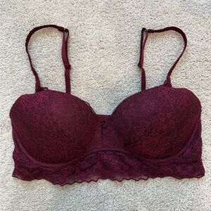 PINK Victoria's Secret Lace Bra in Deep Burgundy